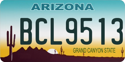 AZ license plate BCL9513