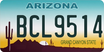 AZ license plate BCL9514