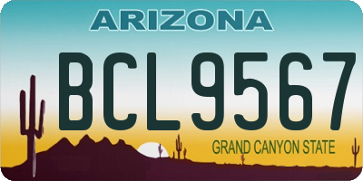 AZ license plate BCL9567