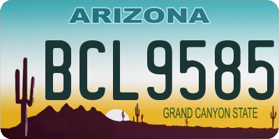 AZ license plate BCL9585