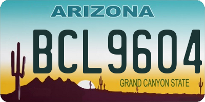 AZ license plate BCL9604