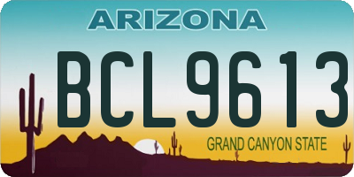 AZ license plate BCL9613