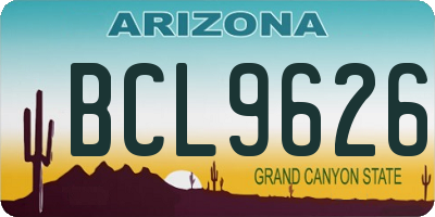 AZ license plate BCL9626