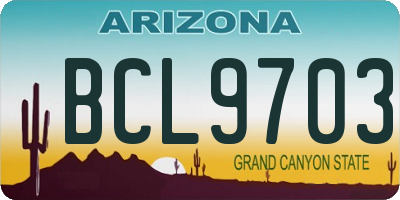 AZ license plate BCL9703