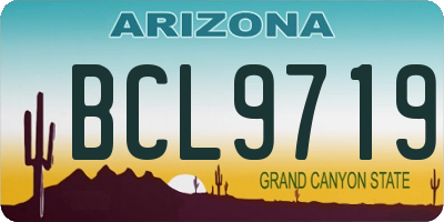 AZ license plate BCL9719