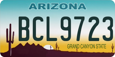 AZ license plate BCL9723