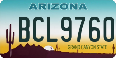 AZ license plate BCL9760