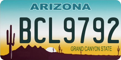 AZ license plate BCL9792