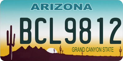 AZ license plate BCL9812