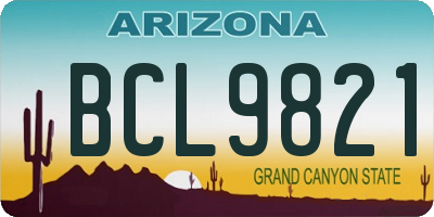 AZ license plate BCL9821