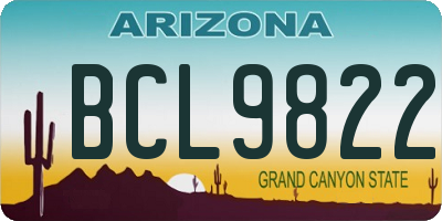 AZ license plate BCL9822