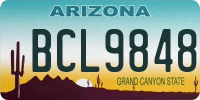 AZ license plate BCL9848