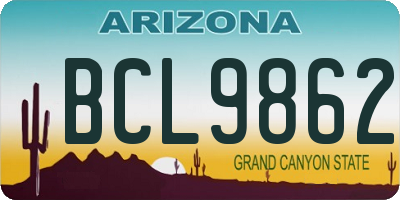 AZ license plate BCL9862