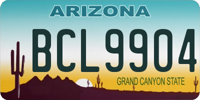 AZ license plate BCL9904