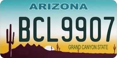 AZ license plate BCL9907