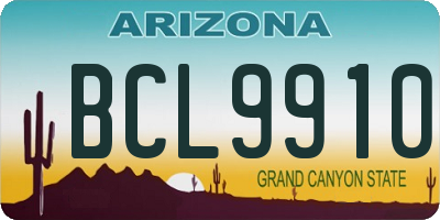 AZ license plate BCL9910