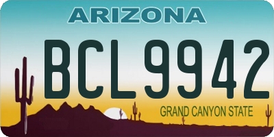 AZ license plate BCL9942