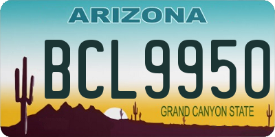 AZ license plate BCL9950