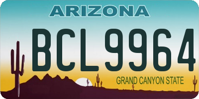 AZ license plate BCL9964