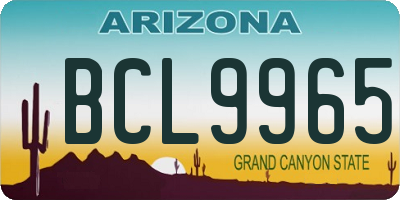 AZ license plate BCL9965