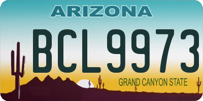 AZ license plate BCL9973