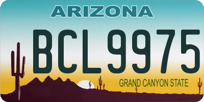 AZ license plate BCL9975