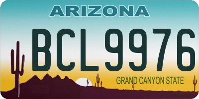 AZ license plate BCL9976