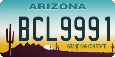 AZ license plate BCL9991