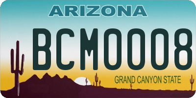 AZ license plate BCM0008