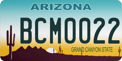 AZ license plate BCM0022