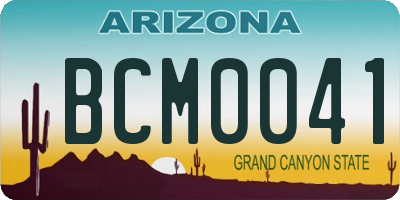 AZ license plate BCM0041