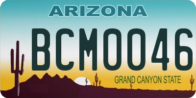 AZ license plate BCM0046