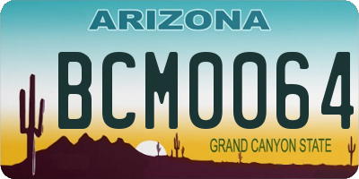 AZ license plate BCM0064