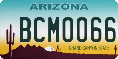 AZ license plate BCM0066