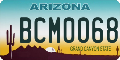 AZ license plate BCM0068