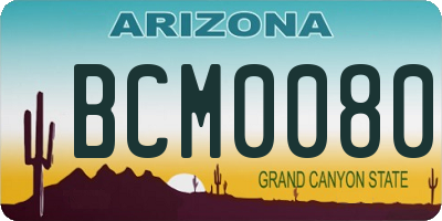 AZ license plate BCM0080