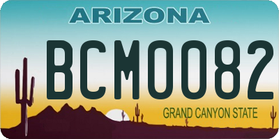 AZ license plate BCM0082