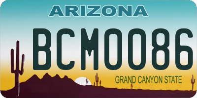 AZ license plate BCM0086