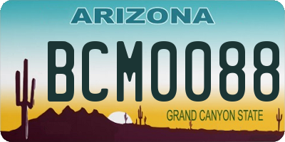 AZ license plate BCM0088