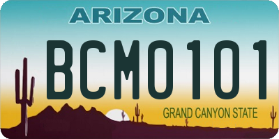 AZ license plate BCM0101