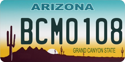 AZ license plate BCM0108