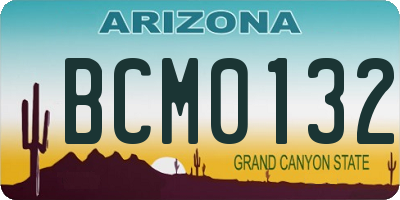 AZ license plate BCM0132