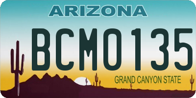 AZ license plate BCM0135