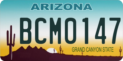 AZ license plate BCM0147