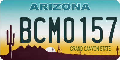 AZ license plate BCM0157