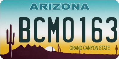 AZ license plate BCM0163