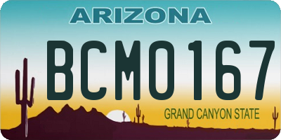 AZ license plate BCM0167