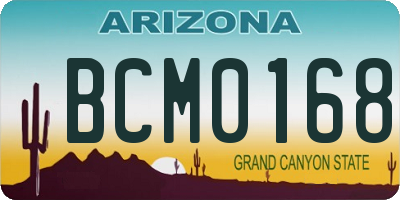 AZ license plate BCM0168