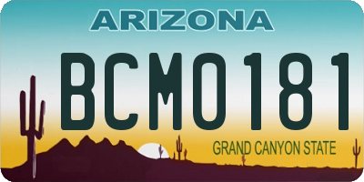 AZ license plate BCM0181