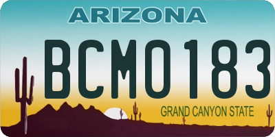 AZ license plate BCM0183